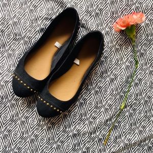 Gold Studded Ballet Flats